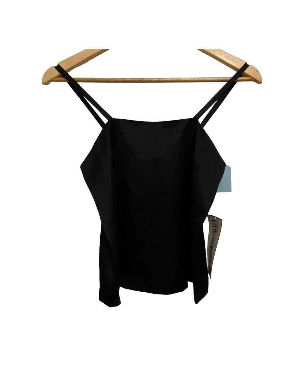 Y2K Bilboquet slip top spaghetti straps crop silky black underwear size 5-6